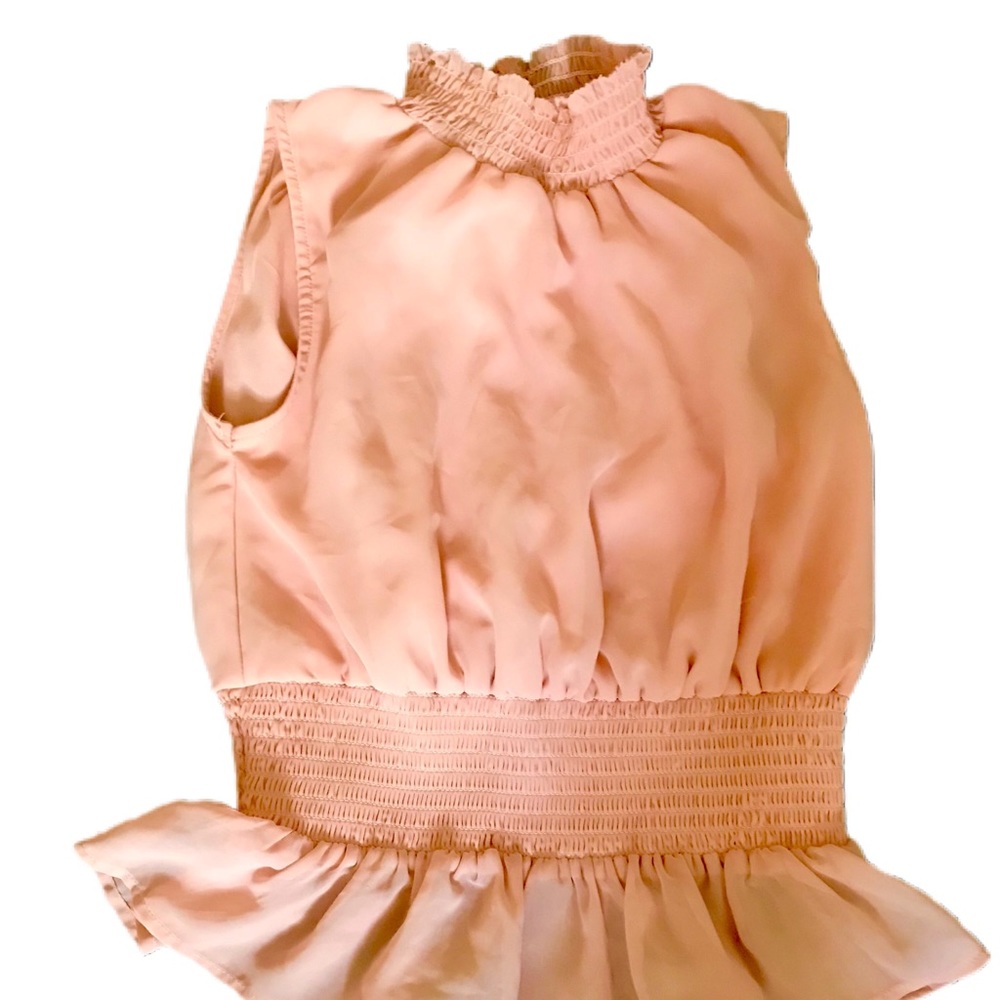 Pink turtleneck blouse